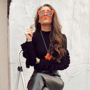 zeroUV Retro Mod Super Trendy Women's Fashion Cat Eye Sunglasses 9233 Sunglasses Lavender Black,Tortoise,Red,White,Tortoise Grey Fade,Creme Tortoise