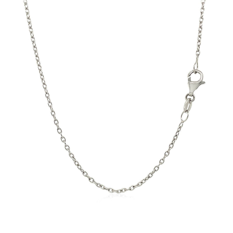 Bids.com 14k White Gold Round Cable Link Chain 1.5mm Necklaces White Smoke 16 / White Gold,17 / White Gold,18 / White Gold,20 / White Gold