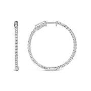 Bids.com 14K White Gold 1 1/2 Cttw Lab Grown Diamond Inside Out Hoop Earrings (G-H Color, VS2-SI1 Clarity) Earrings White Smoke White.Gold / 1.5