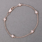 Bids.com 0.45 Carat Genuine Morganite .925 Sterling Silver Bracelet Bracelets Dark Gray size 7.00