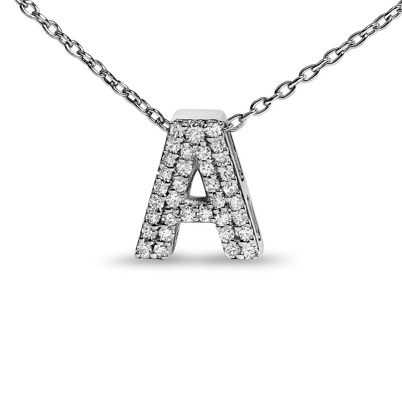 Bids.com 10K White Gold Diamond Accent "A" Initial Bubble Pendant Necklace Necklaces White Smoke White.Gold / 18 / A,White.Gold / 18 / B,White.Gold / 18 / C,White.Gold / 18 / D,White.Gold / 18 / E,White.Gold / 18 / F,White.Gold / 18 / G,White.Gold / 18 / H,White.Gold / 18 / J,White.Gold / 18 / K,White.Gold / 18 / L,White.Gold / 18 / M,White.Gold / 18