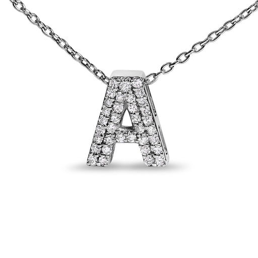 Bids.com 10K White Gold Diamond Accent "A" Initial Bubble Pendant Necklace Necklaces White Smoke White.Gold / 18 / A,White.Gold / 18 / B,White.Gold / 18 / C,White.Gold / 18 / D,White.Gold / 18 / E,White.Gold / 18 / F,White.Gold / 18 / G,White.Gold / 18 / H,White.Gold / 18 / J,White.Gold / 18 / K,White.Gold / 18 / L,White.Gold / 18 / M,White.Gold / 18
