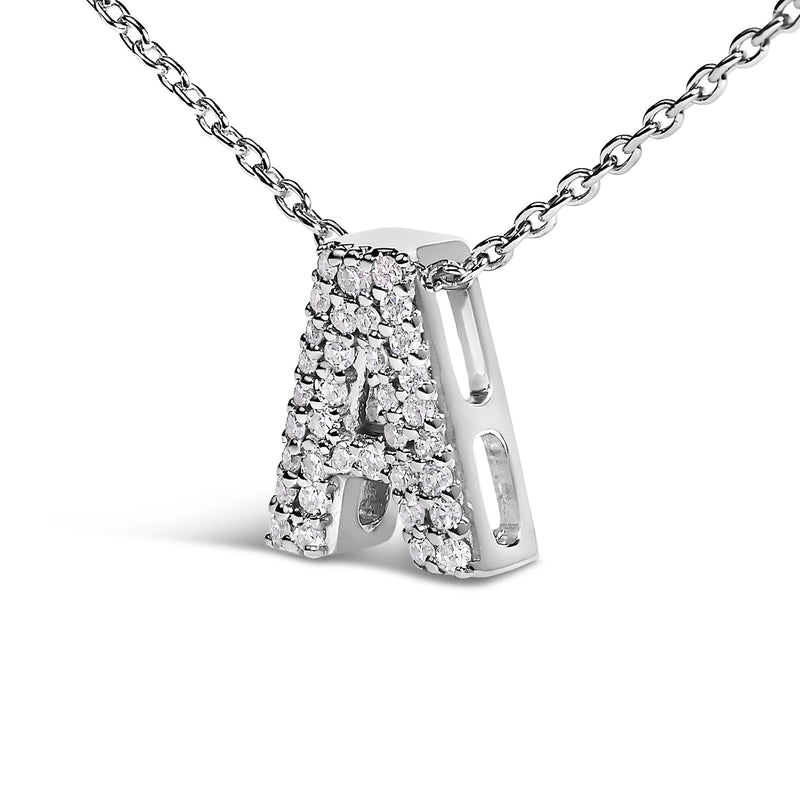 Bids.com 10K White Gold Diamond Accent "A" Initial Bubble Pendant Necklace Necklaces White Smoke White.Gold / 18 / A,White.Gold / 18 / B,White.Gold / 18 / C,White.Gold / 18 / D,White.Gold / 18 / E,White.Gold / 18 / F,White.Gold / 18 / G,White.Gold / 18 / H,White.Gold / 18 / J,White.Gold / 18 / K,White.Gold / 18 / L,White.Gold / 18 / M,White.Gold / 18