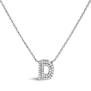 Bids.com 10K White Gold Diamond Accent "A" Initial Bubble Pendant Necklace Necklaces White Smoke White.Gold / 18 / D