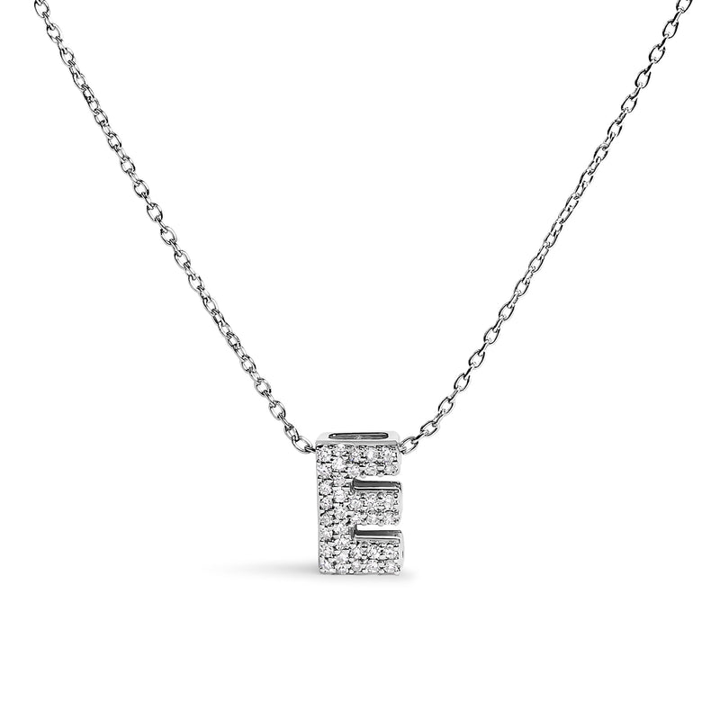 Bids.com 10K White Gold Diamond Accent "A" Initial Bubble Pendant Necklace Necklaces White Smoke White.Gold / 18 / E