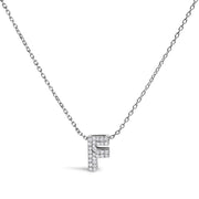 Bids.com 10K White Gold Diamond Accent "A" Initial Bubble Pendant Necklace Necklaces White Smoke White.Gold / 18 / F