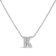 Bids.com 10K White Gold Diamond Accent "A" Initial Bubble Pendant Necklace Necklaces White Smoke White.Gold / 18 / K