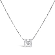 Bids.com 10K White Gold Diamond Accent "A" Initial Bubble Pendant Necklace Necklaces White Smoke White.Gold / 18 / M