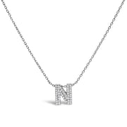 Bids.com 10K White Gold Diamond Accent "A" Initial Bubble Pendant Necklace Necklaces White Smoke White.Gold / 18 / N