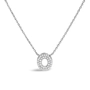 Bids.com 10K White Gold Diamond Accent "A" Initial Bubble Pendant Necklace Necklaces White Smoke White.Gold / 18 / O