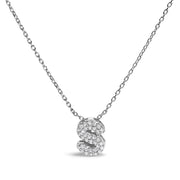 Bids.com 10K White Gold Diamond Accent "A" Initial Bubble Pendant Necklace Necklaces White Smoke White.Gold / 18 / S
