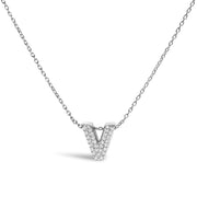 Bids.com 10K White Gold Diamond Accent "A" Initial Bubble Pendant Necklace Necklaces White Smoke White.Gold / 18 / V
