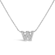 Bids.com 10K White Gold Diamond Accent "A" Initial Bubble Pendant Necklace Necklaces White Smoke White.Gold / 18 / W