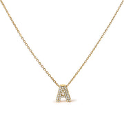 Bids.com 10K White Gold Diamond Accent "A" Initial Bubble Pendant Necklace Necklaces White Smoke Yellow.Gold / 18 / A
