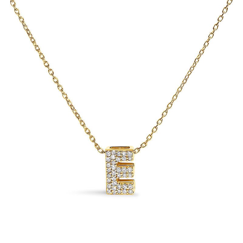 Bids.com 10K White Gold Diamond Accent "A" Initial Bubble Pendant Necklace Necklaces White Smoke Yellow.Gold / 18 / E