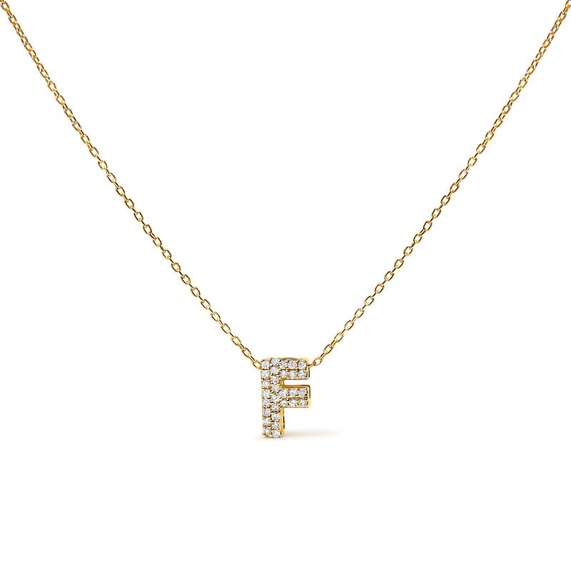 Bids.com 10K White Gold Diamond Accent "A" Initial Bubble Pendant Necklace Necklaces White Smoke Yellow.Gold / 18 / F
