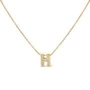 Bids.com 10K White Gold Diamond Accent "A" Initial Bubble Pendant Necklace Necklaces White Smoke Yellow.Gold / 18 / H