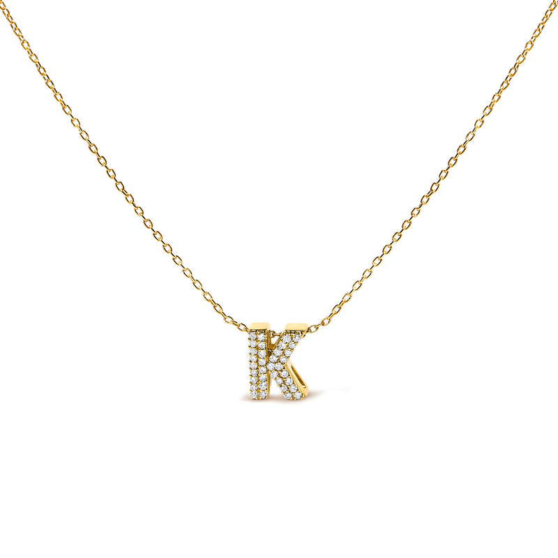 Bids.com 10K White Gold Diamond Accent "A" Initial Bubble Pendant Necklace Necklaces White Smoke Yellow.Gold / 18 / K