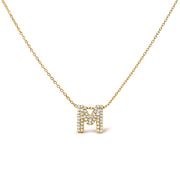 Bids.com 10K White Gold Diamond Accent "A" Initial Bubble Pendant Necklace Necklaces White Smoke Yellow.Gold / 18 / M