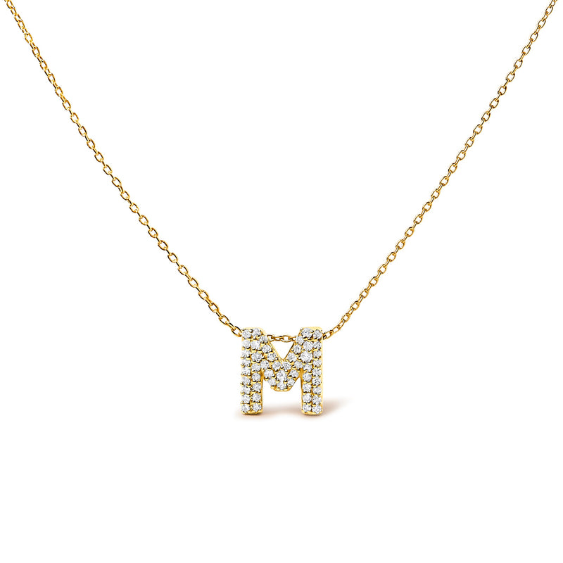 Bids.com 10K White Gold Diamond Accent "A" Initial Bubble Pendant Necklace Necklaces White Smoke Yellow.Gold / 18 / M