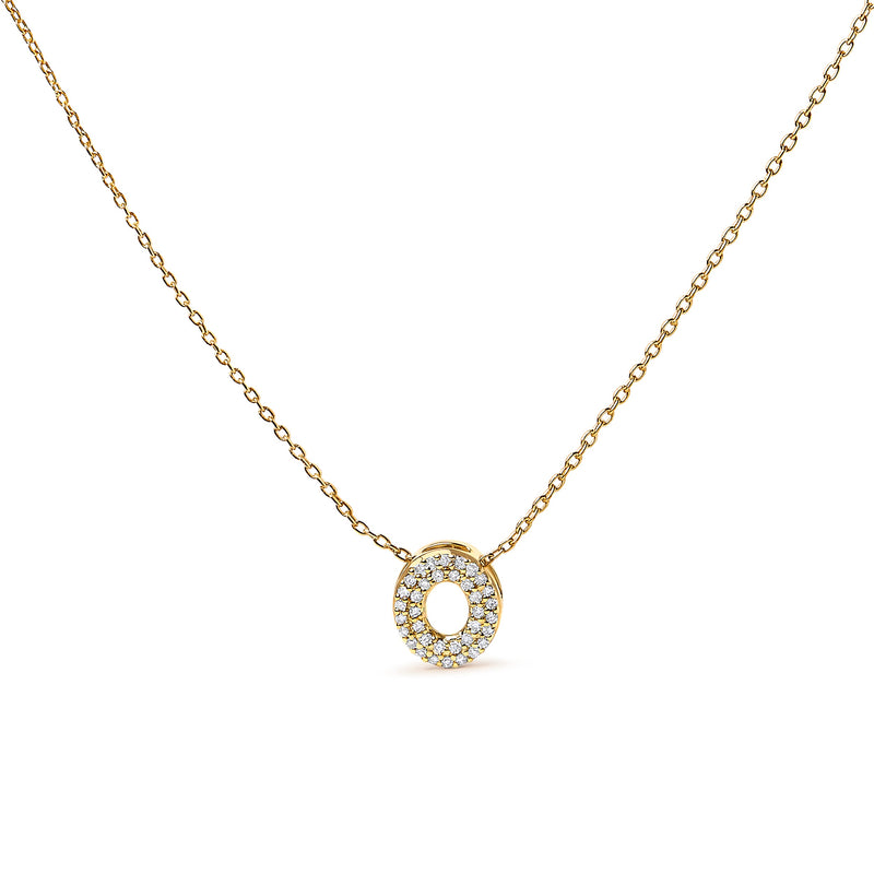 Bids.com 10K White Gold Diamond Accent "A" Initial Bubble Pendant Necklace Necklaces White Smoke Yellow.Gold / 18 / O