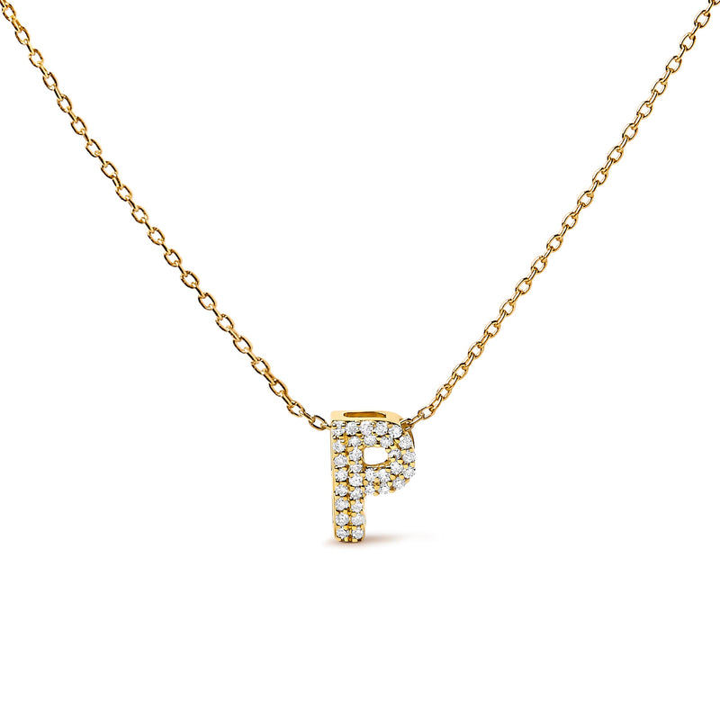 Bids.com 10K White Gold Diamond Accent "A" Initial Bubble Pendant Necklace Necklaces White Smoke Yellow.Gold / 18 / P