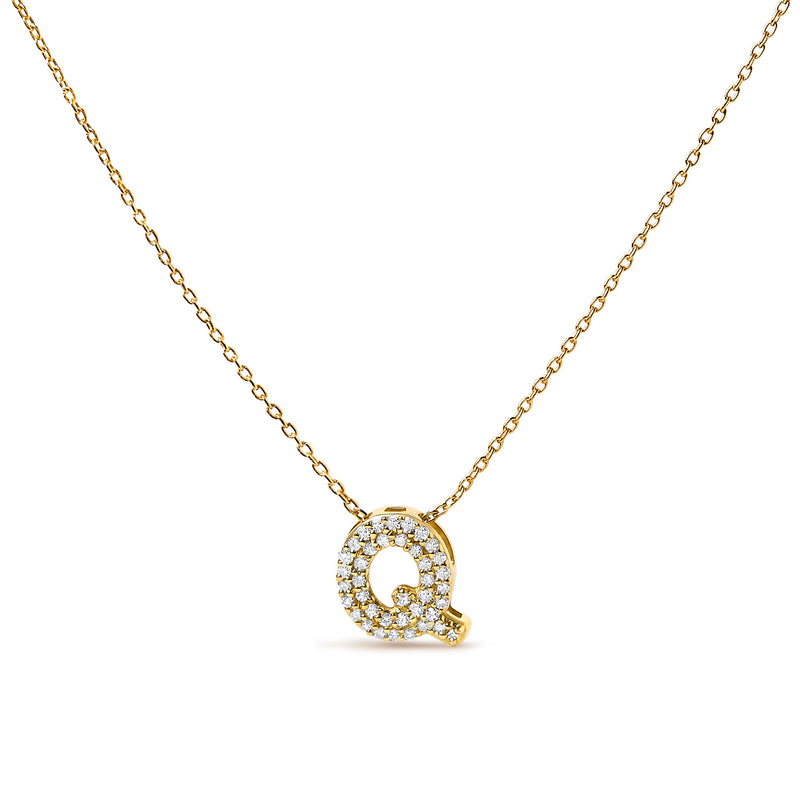 Bids.com 10K White Gold Diamond Accent "A" Initial Bubble Pendant Necklace Necklaces White Smoke Yellow.Gold / 18 / Q