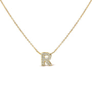 Bids.com 10K White Gold Diamond Accent "A" Initial Bubble Pendant Necklace Necklaces White Smoke Yellow.Gold / 18 / R