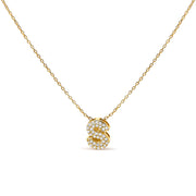 Bids.com 10K White Gold Diamond Accent "A" Initial Bubble Pendant Necklace Necklaces White Smoke Yellow.Gold / 18 / S
