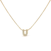 Bids.com 10K White Gold Diamond Accent "A" Initial Bubble Pendant Necklace Necklaces White Smoke Yellow.Gold / 18 / U
