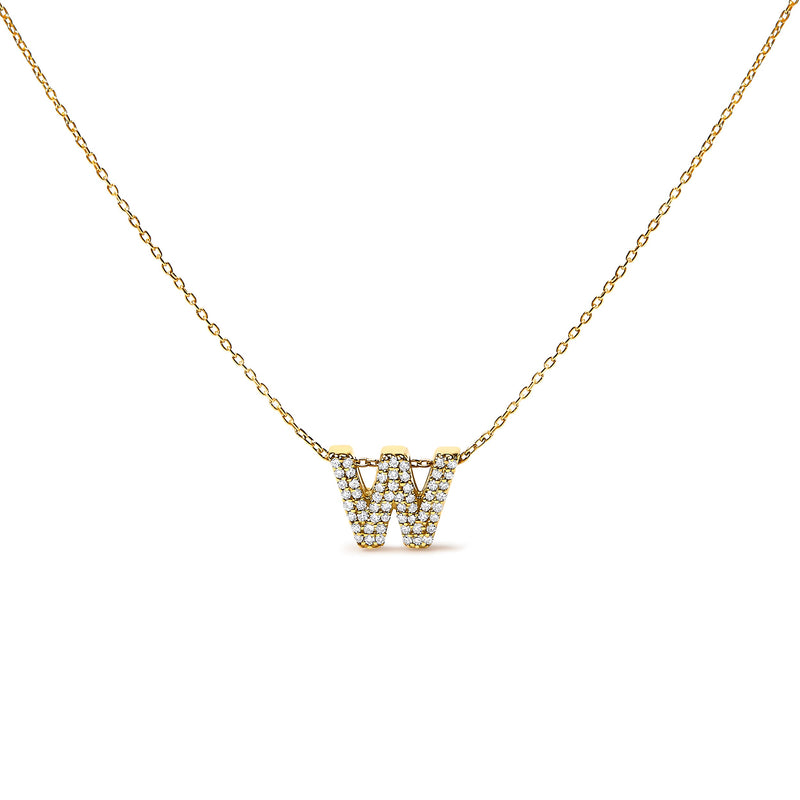 Bids.com 10K White Gold Diamond Accent "A" Initial Bubble Pendant Necklace Necklaces White Smoke Yellow.Gold / 18 / W