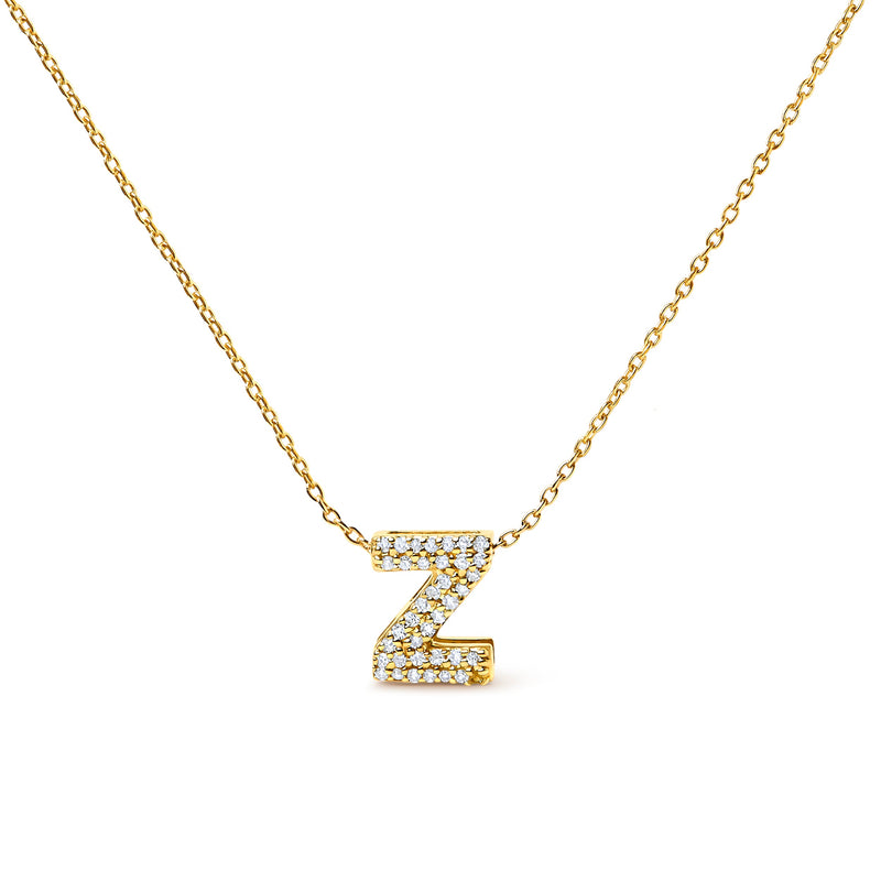 Bids.com 10K White Gold Diamond Accent "A" Initial Bubble Pendant Necklace Necklaces White Smoke Yellow.Gold / 18 / Z