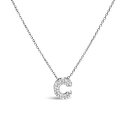 Bids.com 10K White Gold Diamond Accent "A" Initial Bubble Pendant Necklace Necklaces White Smoke White.Gold / 18 / C
