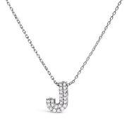 Bids.com 10K White Gold Diamond Accent "A" Initial Bubble Pendant Necklace Necklaces White Smoke White.Gold / 18 / J