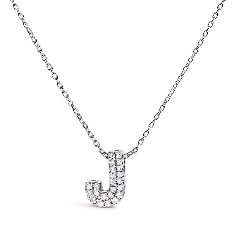 Bids.com 10K White Gold Diamond Accent "A" Initial Bubble Pendant Necklace Necklaces White Smoke White.Gold / 18 / J