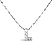 Bids.com 10K White Gold Diamond Accent "A" Initial Bubble Pendant Necklace Necklaces White Smoke White.Gold / 18 / L
