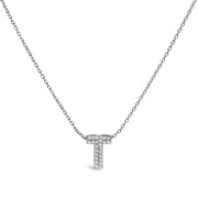 Bids.com 10K White Gold Diamond Accent "A" Initial Bubble Pendant Necklace Necklaces White Smoke White.Gold / 18 / T