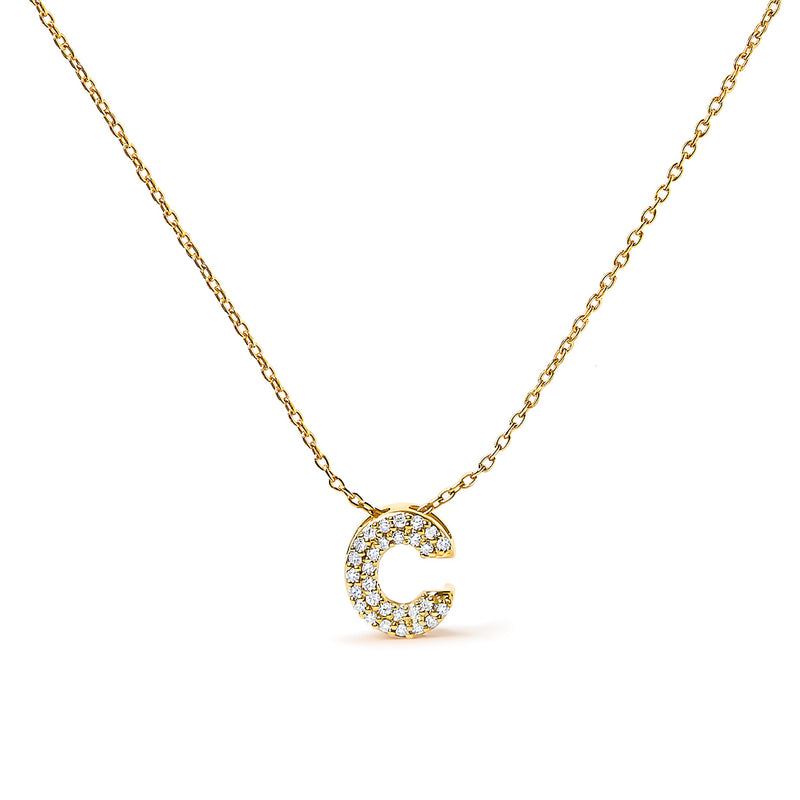 Bids.com 10K White Gold Diamond Accent "A" Initial Bubble Pendant Necklace Necklaces White Smoke Yellow.Gold / 18 / C