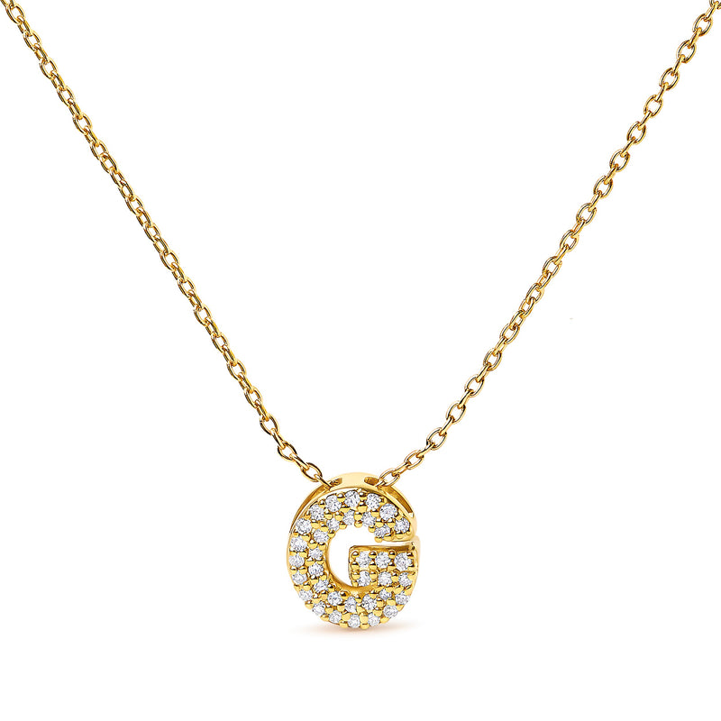 Bids.com 10K White Gold Diamond Accent "A" Initial Bubble Pendant Necklace Necklaces White Smoke Yellow.Gold / 18 / G
