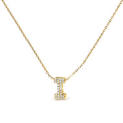 Bids.com 10K White Gold Diamond Accent "A" Initial Bubble Pendant Necklace Necklaces White Smoke Yellow.Gold / 18 / I