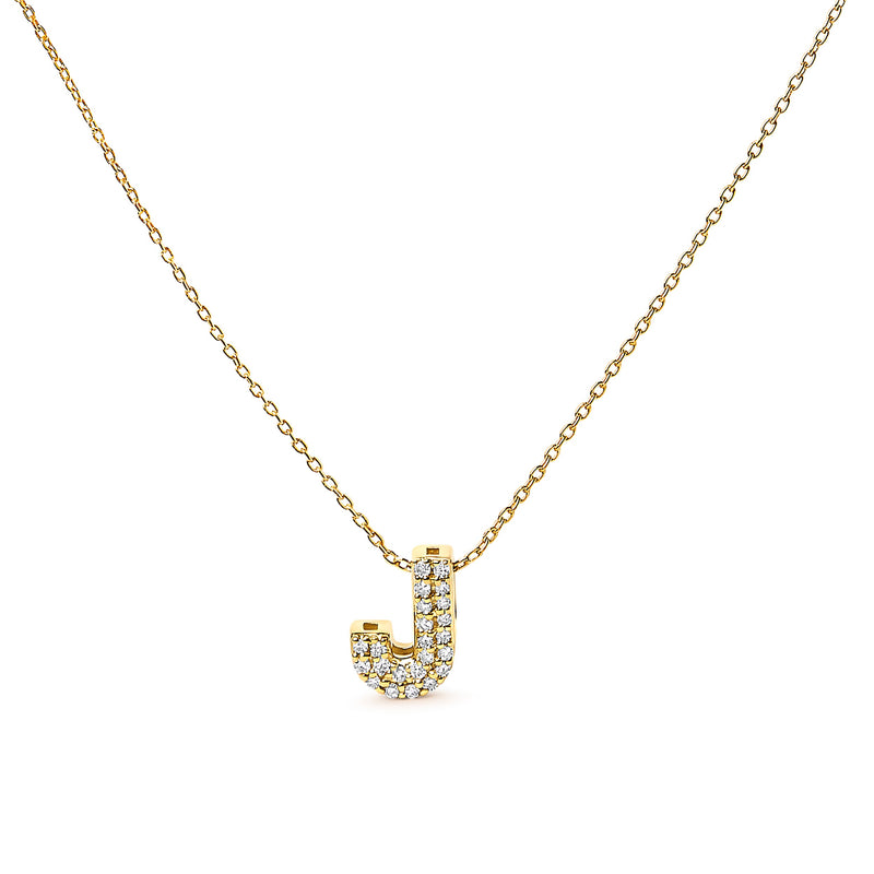 Bids.com 10K White Gold Diamond Accent "A" Initial Bubble Pendant Necklace Necklaces White Smoke Yellow.Gold / 18 / J