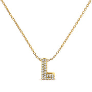 Bids.com 10K White Gold Diamond Accent "A" Initial Bubble Pendant Necklace Necklaces White Smoke Yellow.Gold / 18 / L