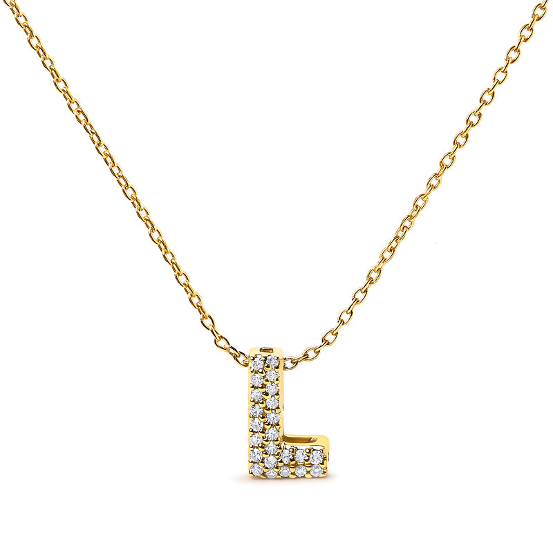 Bids.com 10K White Gold Diamond Accent "A" Initial Bubble Pendant Necklace Necklaces White Smoke Yellow.Gold / 18 / L