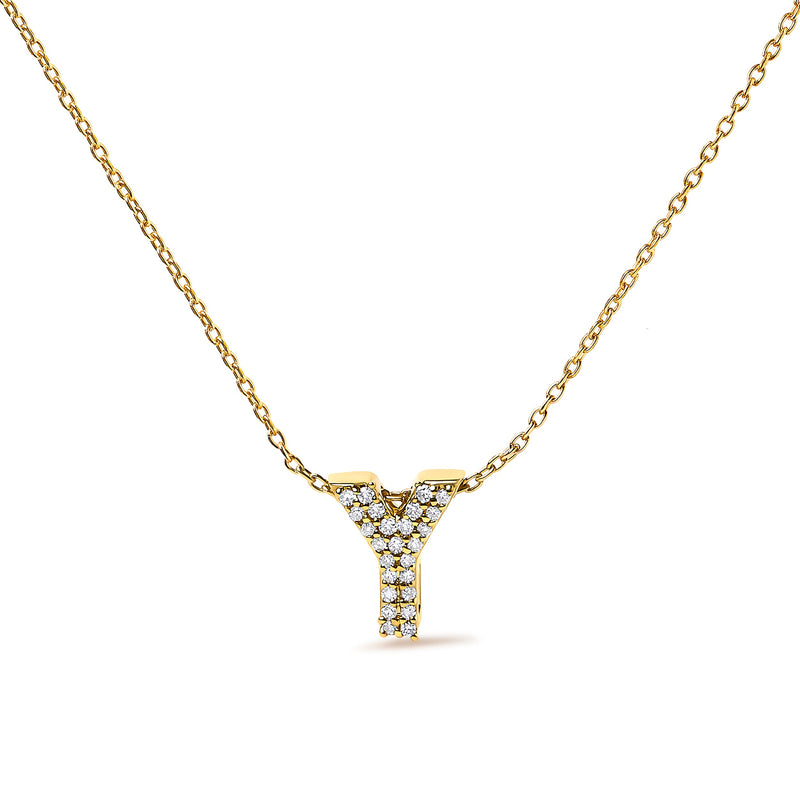 Bids.com 10K White Gold Diamond Accent "A" Initial Bubble Pendant Necklace Necklaces White Smoke Yellow.Gold / 18 / Y