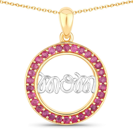 Bids.com 0.64 Carat Genuine Ruby .925 Sterling Silver Pendant Pendants White Smoke size 18.00