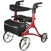 RIO Medical Supplies Rhythm Healthcare 10" Caster Crescendo Rollator White Smoke Matte Red