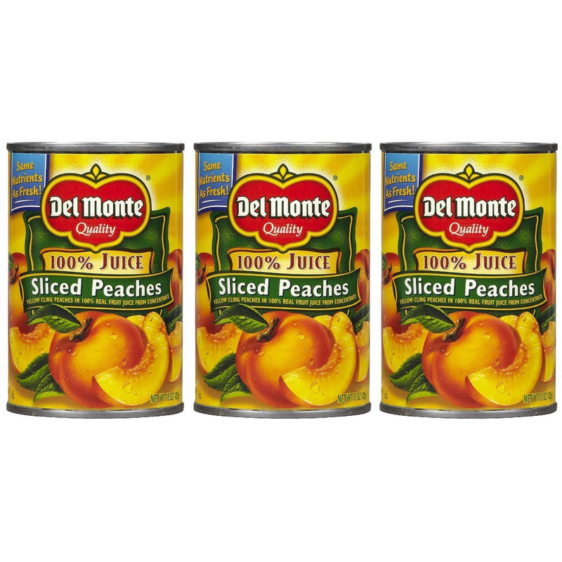 Del Monte Del Monte Yellow Cling Sliced Peaches In 100% Juice Canned Fruit Soups & Broths Dark Khaki