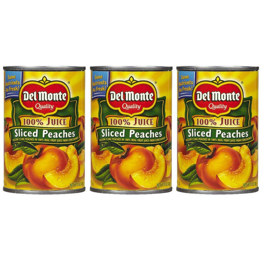 Del Monte Del Monte Yellow Cling Sliced Peaches In 100% Juice Canned Fruit Soups & Broths Dark Khaki
