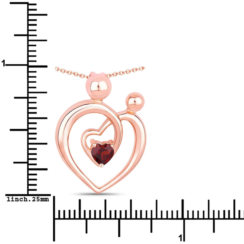 Bids.com 0.32 Carat Genuine Garnet .925 Sterling Silver Pendant Pendants White Smoke size 18.00