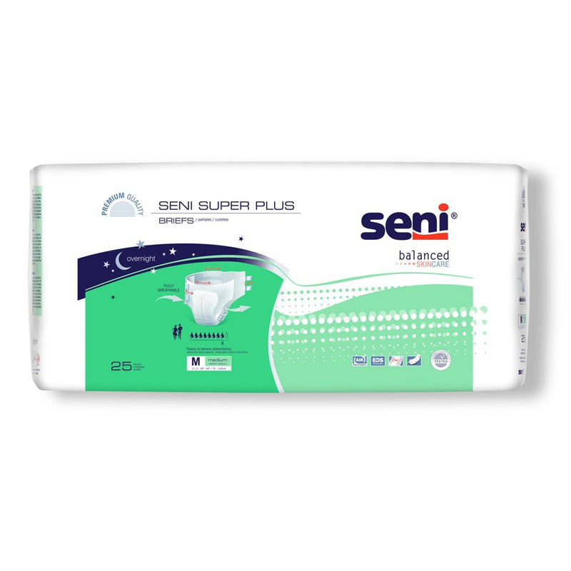 Seni Seni Super Plus Adult Incontinence Brief M Heavy Absorbency Breathable / Overnight, S-ME25-BP1, Severe Medical Supplies White Smoke